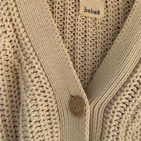 BABAA Women's Cream thick ribbed Knit Sweater - Picture 3 of 5